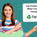 A woman points at a text that asks, "Can Professors See When You Watch Panopto?" with the Panopto logo nearby. The background features a vibrant green design with the text "IFMERCH" at the top left.