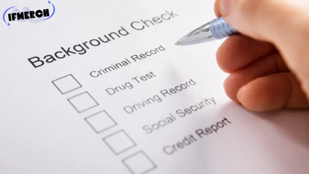 Close-up of a background check form with focus on various records and a hand holding a pen. Title: How Long Do Background Checks Take